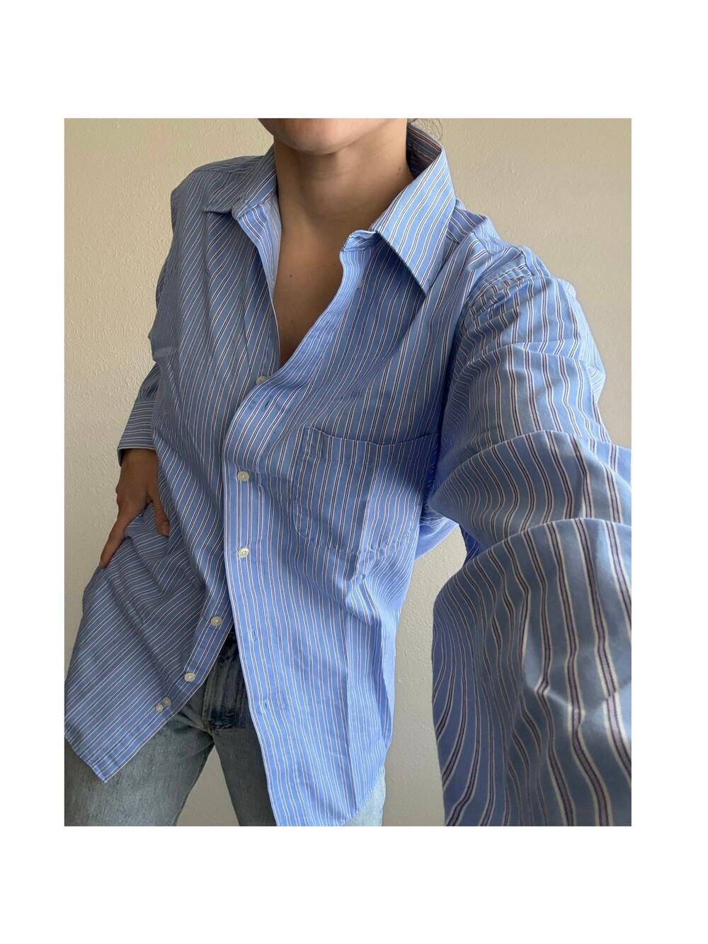 Chaps pink Blue button down collegiate coastal vacation preppy summer minimalist